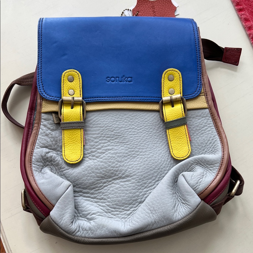 Soruka handcrafted recycled leather backpack